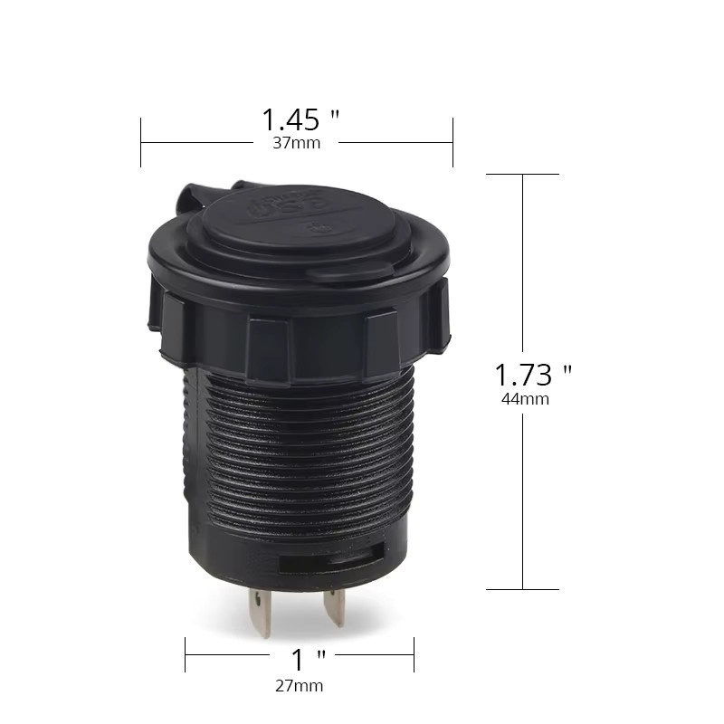 Wasserdichtes Dual USB Auto Ladegerät für 12V-24V Zigarettenanzünder in Schwarz - Bild 3