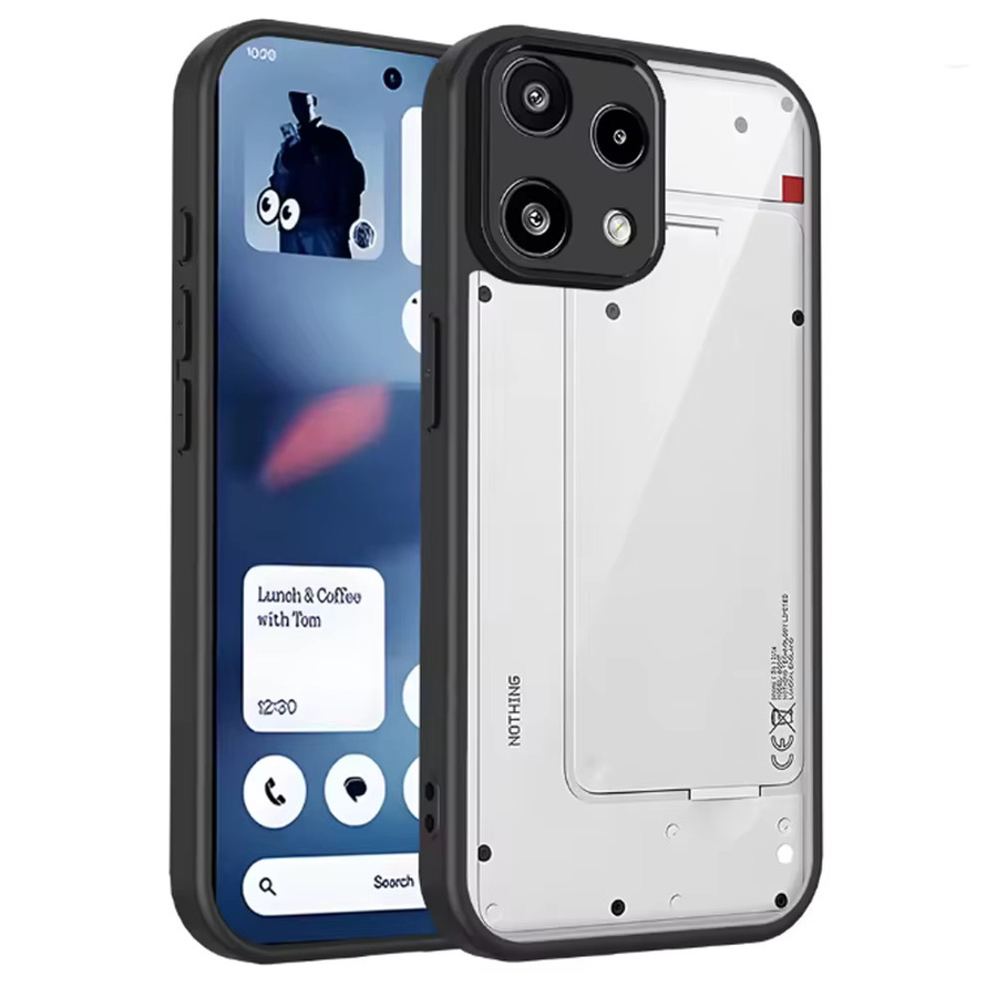 Stoßfeste Silikon-Schutzhülle für Nothing Phone 3A Lite in Transparent/Grau mit matter Rückseite - Bild 2