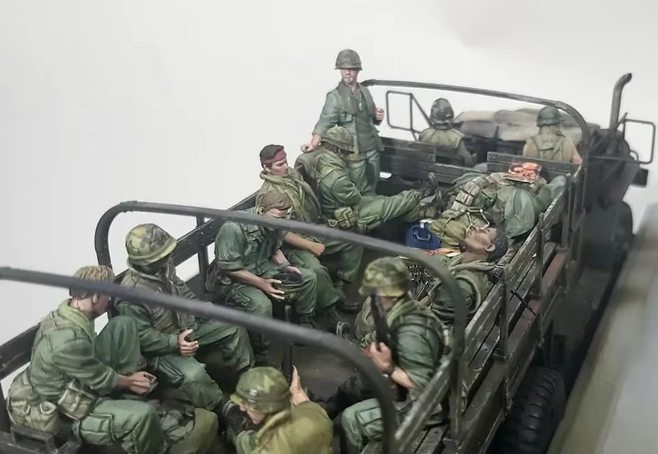 BAANFU Vietnamkrieg US-Touristen, Modell, 11-teiliges Set, 1/35, unmontiert, unbemalt - Bild 3