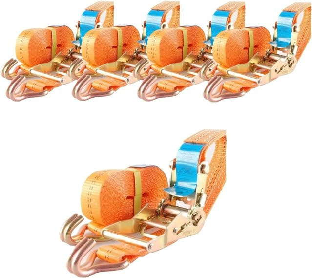 TrutzHolm Profi Ratschen Spanngurt Set, 2-teilig, Orange, Länge: 5 m, Tragkraft: 2000 kg - Bild 1