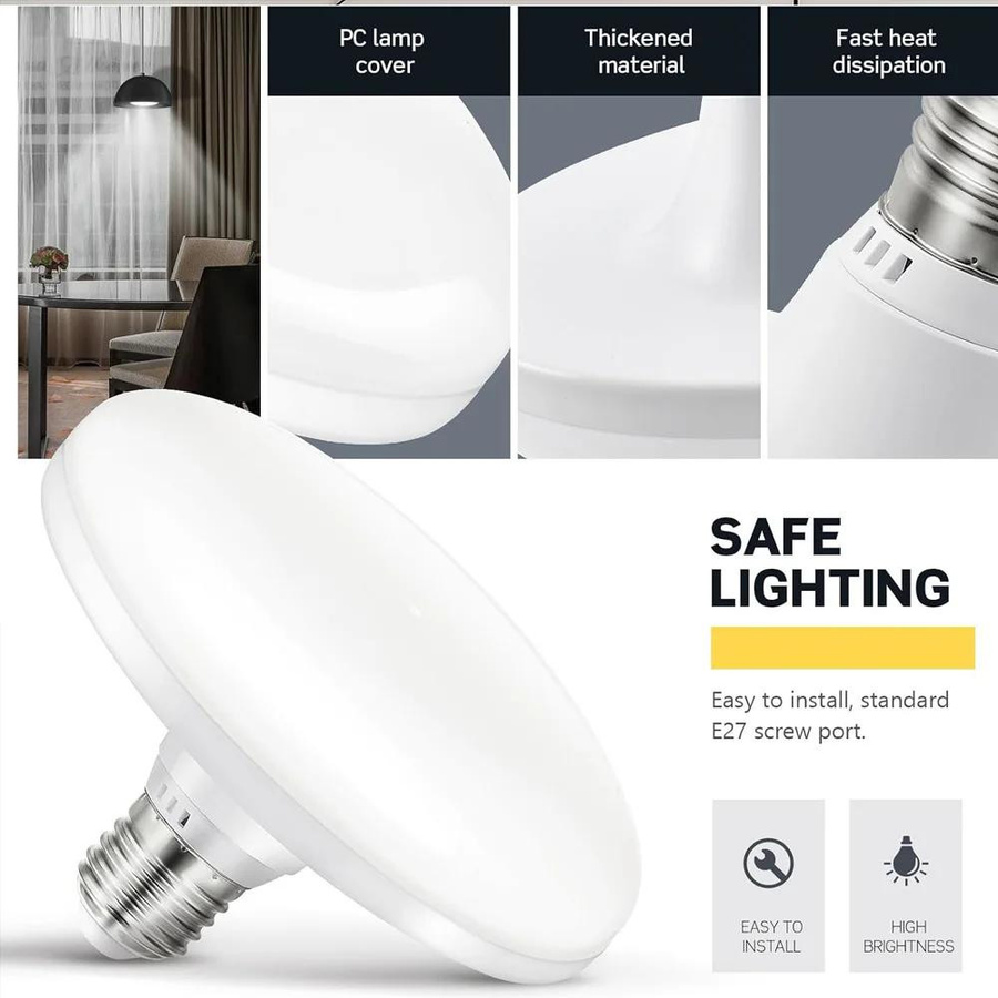 YJMP Super Lighting LED Glühbirne E27 UFO Form Warmweiß - Bild 3