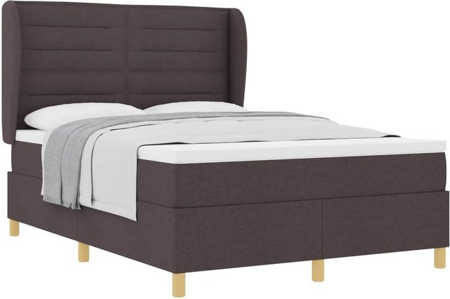 vidaXL Boxspringbett mit Matratze in Braun, Modernes Design mit Stoffbezug und Schaumstoffkern, B/T/H: 140 x 190 cm - Bild 1