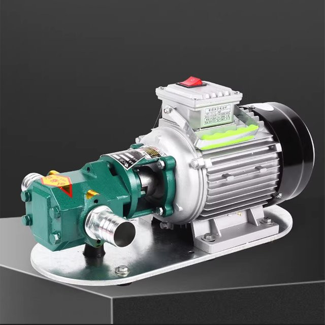 LZHZXY Elektrische Edelstahl Zahnradpumpe Selbstansaugend in Silber für Hydrauliköl, Motoröl und Speiseöl mit 1400/2800 U/min - Bild 1