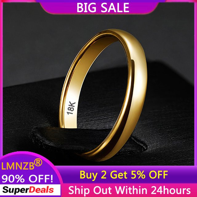 LMNZB Ehering 18K Gold gefüllt, 4 mm, Unisex - Bild 1
