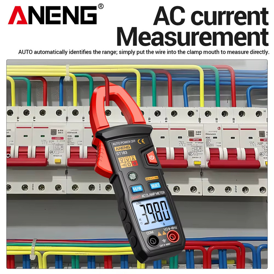 ANENG ST183 Zangenamperemeter True RMS AC-Strom 6000 Anzeigen Spannungsprüfer mit NCV und Kapazitätsmessung in Rot - Bild 2