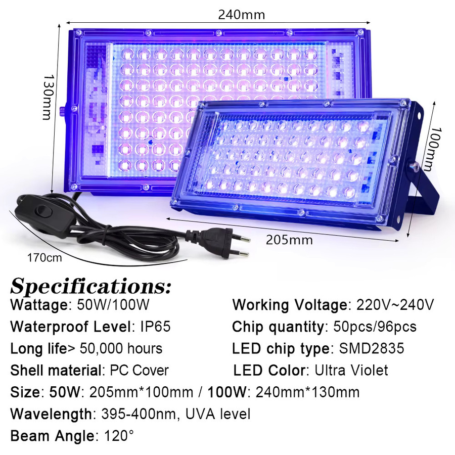 PARKSON LED UV-Flutlicht Schwarzlicht in Schwarz für Bühne und Party - Bild 2
