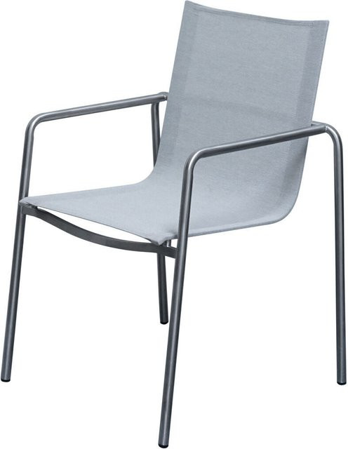 Ploß Amado Sessel grau mit gebürstetem Edelstahl und Textil B/H/T: 66 x 59 x 86 cm - Bild 1