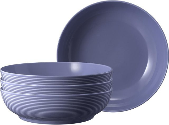 Seltmann Weiden Foodbowls Beat Color Glaze Salatbowls aus Porzellan, 4er Set, Lila, Durchmesser: 25,5 cm - Bild 1