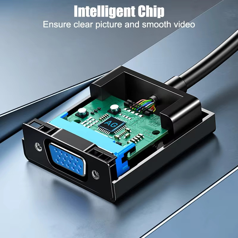 SAMZHE HDMI zu VGA Adapter in Schwarz für 1080P HD Konvertierung von Laptop, PC, Tablet oder Spielekonsolen an Projektor und TV - Bild 3