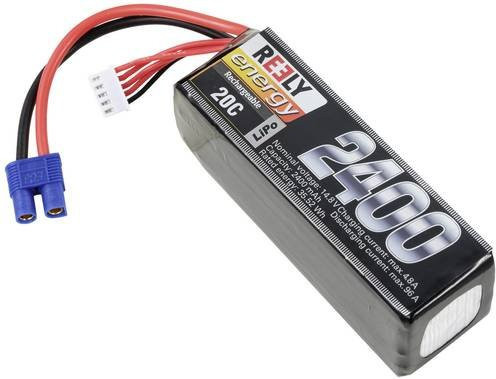 Reely LiPo Modellbau-Akkupack 14.8V 2400 mAh 4S 20C mit EC3 Anschluss in Schwarz - Bild 1
