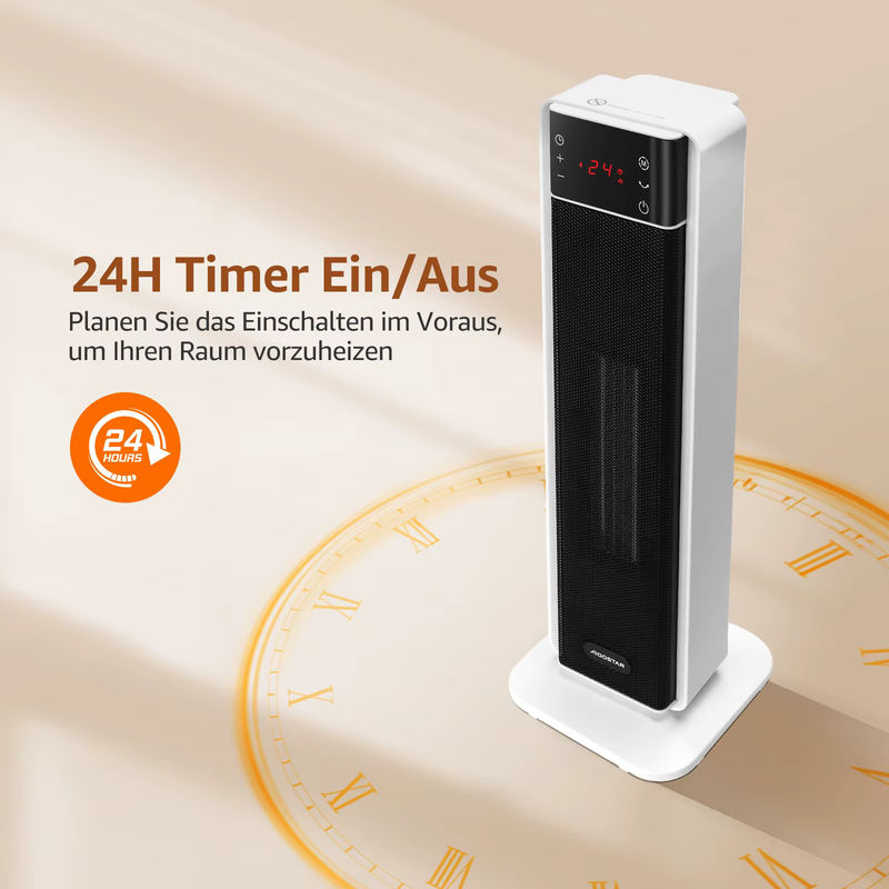 Aigostar Keramik-Heizlüfter mit Thermostat und Fernbedienung, 2000W, Weiß - Bild 6