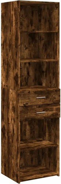 vidaXL Highboard in Räuchereiche, moderner Schrank für das Wohnzimmer, Farbe Braun, B/T/H: 50 x 42,5 x 185 cm - Bild 1