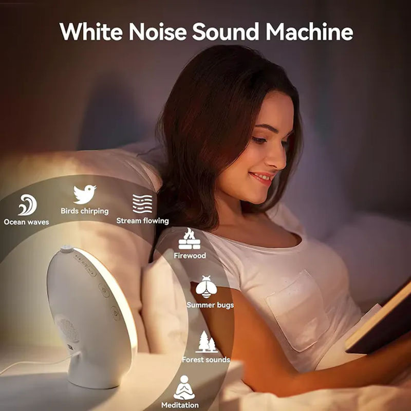 Niditon Wake Up Light Wecker mit Sonnenaufgang und Sonnenuntergang Simulation, Digitaluhr mit Nachtlicht und FM Radio, Weiß - Bild 3