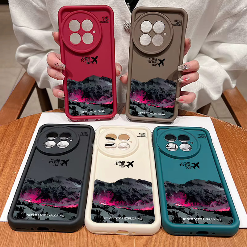 Stoßfeste TPU Silikon Handyhülle mit Flugzeug und Schnee Motiv für OnePlus 13 12 11R 13R 12R 5G und OnePlus Ace 5 3 2 in Beige und Weiß - Bild 5