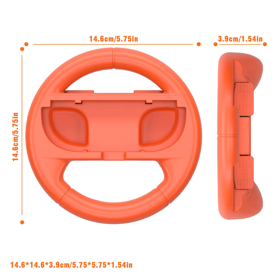 Karbeen Racing Lenkrad Set für Switch2 JoyCon-2 Gamepads, 2 Stück Controller Halterung für NS2 JoyCon2 in Orange und Blau - Bild 5