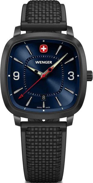 Wenger Herrenuhr, Quarz, Edelstahl, 37 mm, Blau, 5 ATM - Bild 1