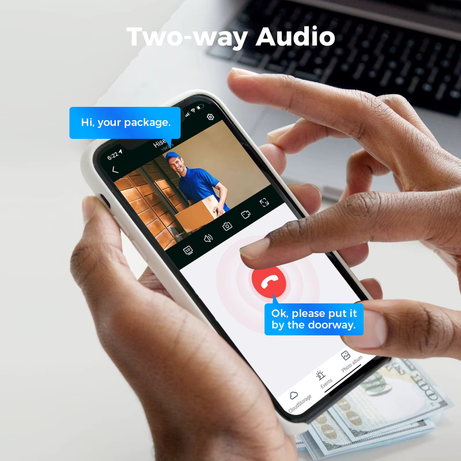 Hiseeu 3MP Drahtlose IP Kamera für den Außenbereich, Wasserdichte WiFi CCTV Überwachungskamera in Weiß mit P2P-Funktion für Eseecloud - Bild 5
