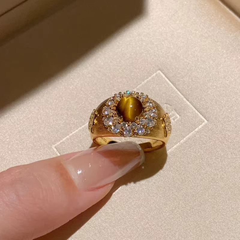 Foyejev Ring, Vintage, Gold, Zirkonia, Damen - Bild 2