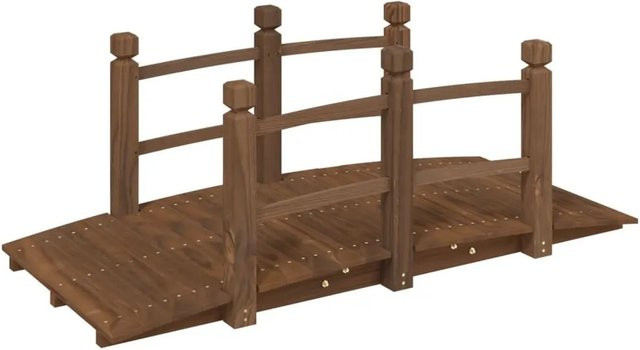 DELUKE Holzbrücke ROBBI mit Geländer aus Fichtenholz in Braun, B/T/H: 150 x 67 x 56 cm - Bild 1