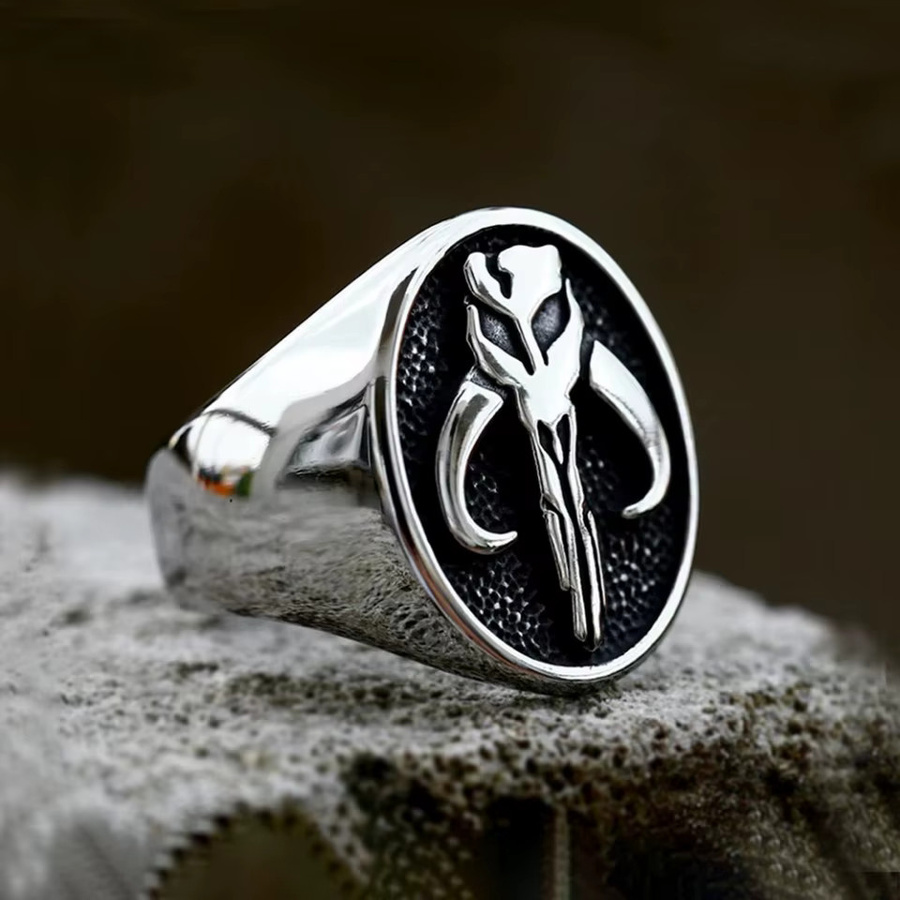 NORTHMAN Ring Edelstahl, Vintage, Schädel, Silber, Unisex - Bild 2