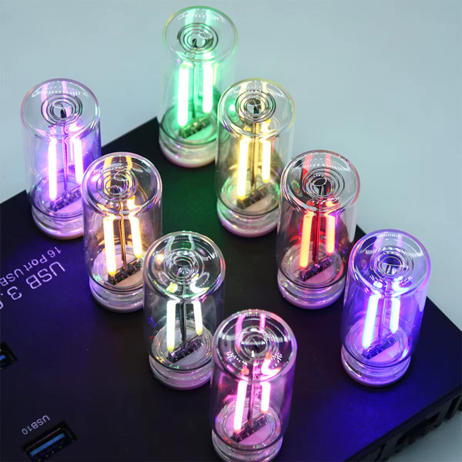 YORYZENG Retro LED Filament Nachtlicht mit USB-Anschluss, dimmbar, Mini Glühbirne in Rosa und Rot - Bild 6