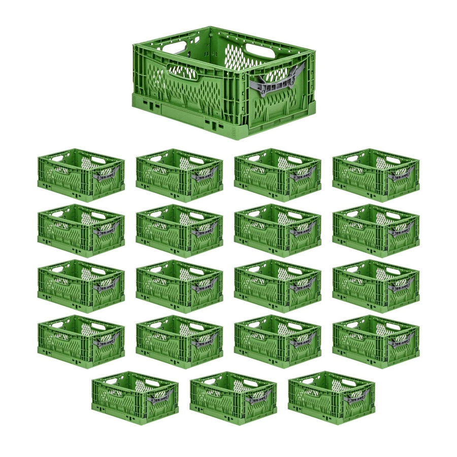 PROREGAL SuperSparSet 20er Pack Profi-Klappboxen Chameleon in Grün, stapelbar und klappbar, H x B x T: 18 x 30 x 40 cm - Bild 2