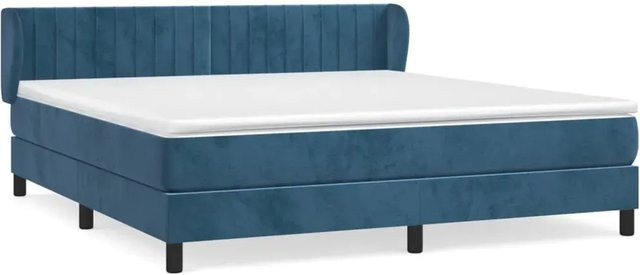 vidaXL Boxspringbett mit Matratze Dunkelblau Samt B/T/H: 180 x 200 x 183 cm - Bild 1