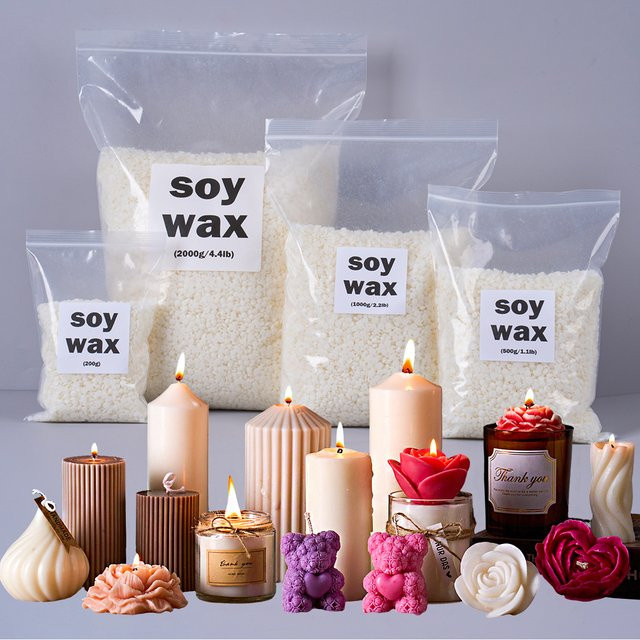 UDOCOOL Sojawachs-Pellets aus natürlichem Sojabohnenwachs für die Aromatherapie und Kerzenherstellung, Farbe: Weiß - Bild 1
