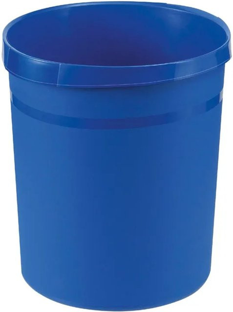 PROREGAL SparSet 4er Pack Klassische Runde Papierkörbe aus Kunststoff in Blau, H x Durchmesser: 35 x 31,2 cm, 18 Liter - Bild 1