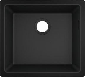 Hansgrohe Unterbauspüle aus Granit-Verbundwerkstoff, 1 Becken, Graphitschwarz, Breite: 44,8 cm, Tiefe: 39,8 cm - Bild 1
