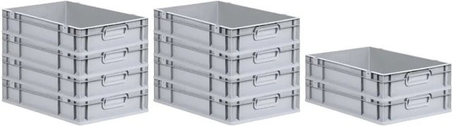 PROREGAL SparSet 10x Eurobox NextGen Grip in Grau mit verstärkten Wänden, H x B x T: 12 x 40 x 60 cm, 23 Liter - Bild 1