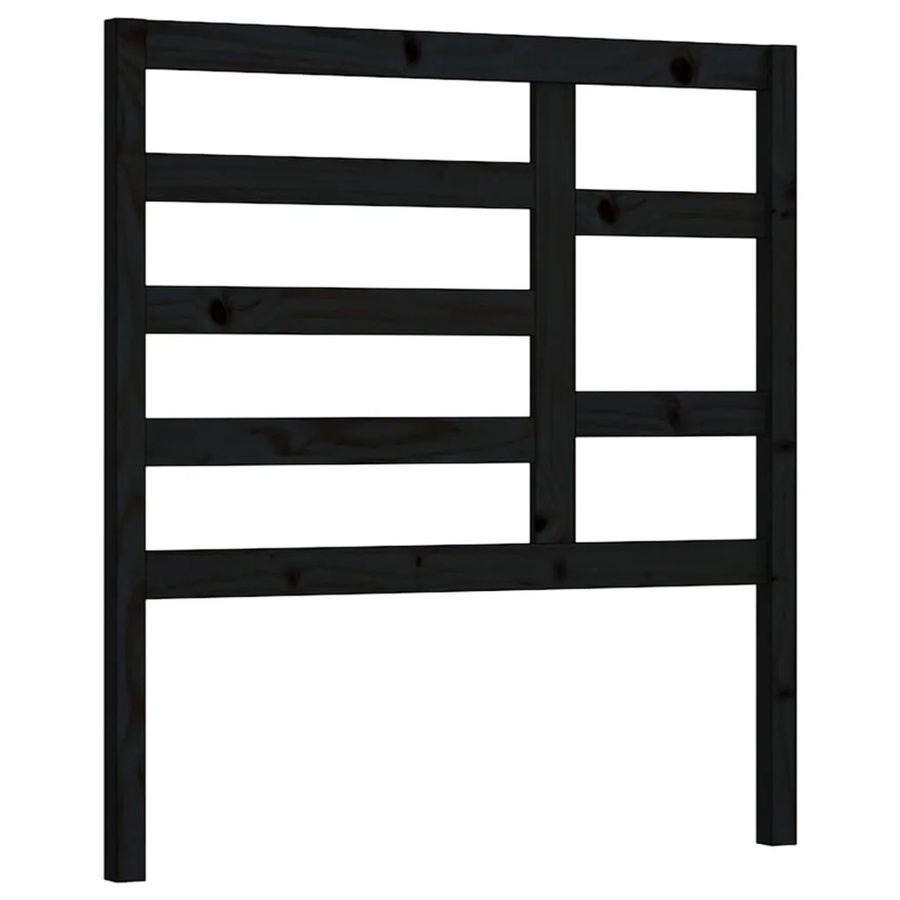 vidaXL Bett-Kopfteil aus Kiefer-Massivholz in Schwarz, rustikales Design, B: 81 cm, T: 4 cm, H: 104 cm - Bild 2