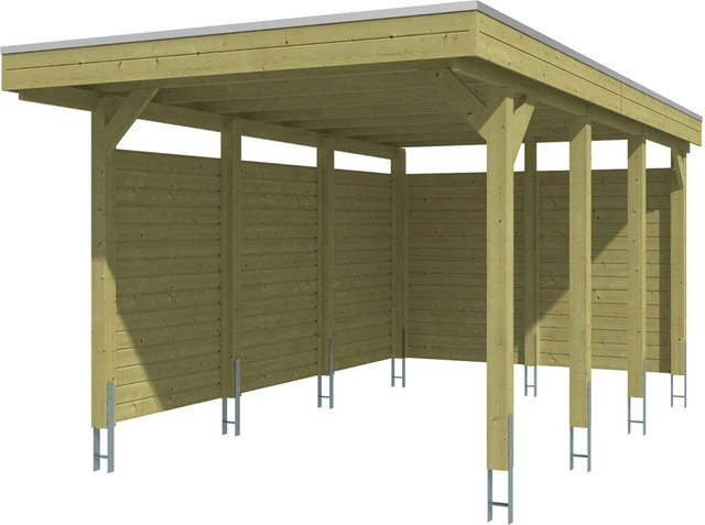 SKANHOLZ Carport Friesland Set A aus Fichte in Grün mit Seiten- und Rückwand, B: 320 cm, T: 555 cm, H: 239 cm - Bild 3