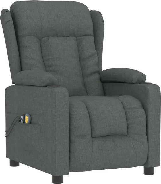 vidaXL Massagesessel Elektrisch Dunkelgrau Stoff Modell 25 B/T/H: 96,0 x 76,7 x 136,5 cm - Bild 1