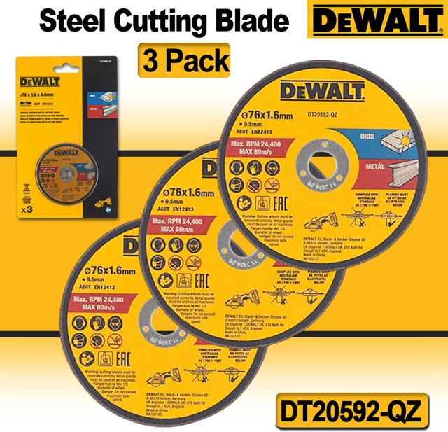 DeWalt DT20592-QZ INOX Bonded Schleiftrennscheibe 76 mm für Multi-Mat-Trennscheiben 3er-Pack - Bild 1