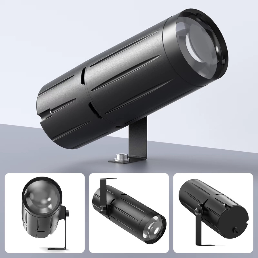 Yiflamefly Mini LED-Pinspot-Leuchten 15W Weiß mit Linsendesign für Bühnenbeleuchtung, DJ, Hochzeit und Party - Bild 8
