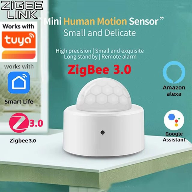 Tuya Zigbee PIR Bewegungssensor für Smart Home Automation, Infrarot-Körperdetektor mit Echtzeit-Alarm in Weiß - Bild 1