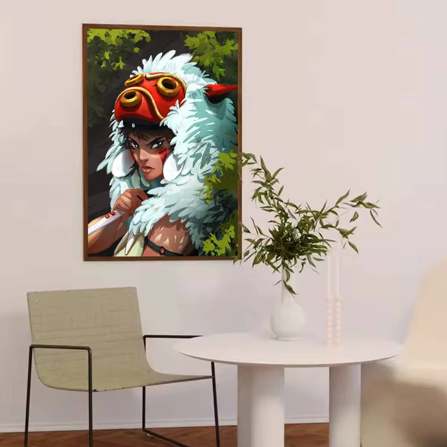 Potdemiel Princess Mononoke Wandbild Hayao Miyazaki Illustration als Poster in Mehrfarbig - Bild 3