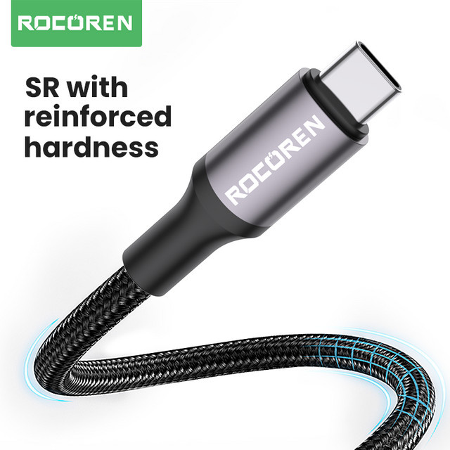 Rocoren USB Typ C Schnellladekabel 3A in Schwarz, 3m Länge für Xiaomi, Poco, Realme, Samsung und Huawei - Bild 1