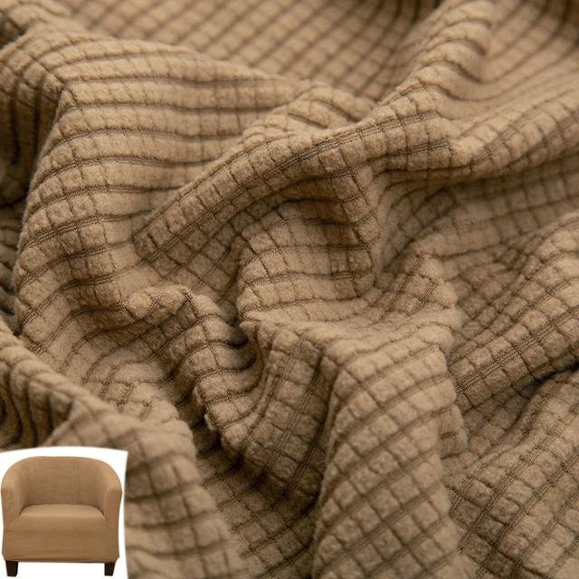 FORTUBI Jacquard-Sesselbezug aus elastischem Polarfleece in Braun - Bild 1