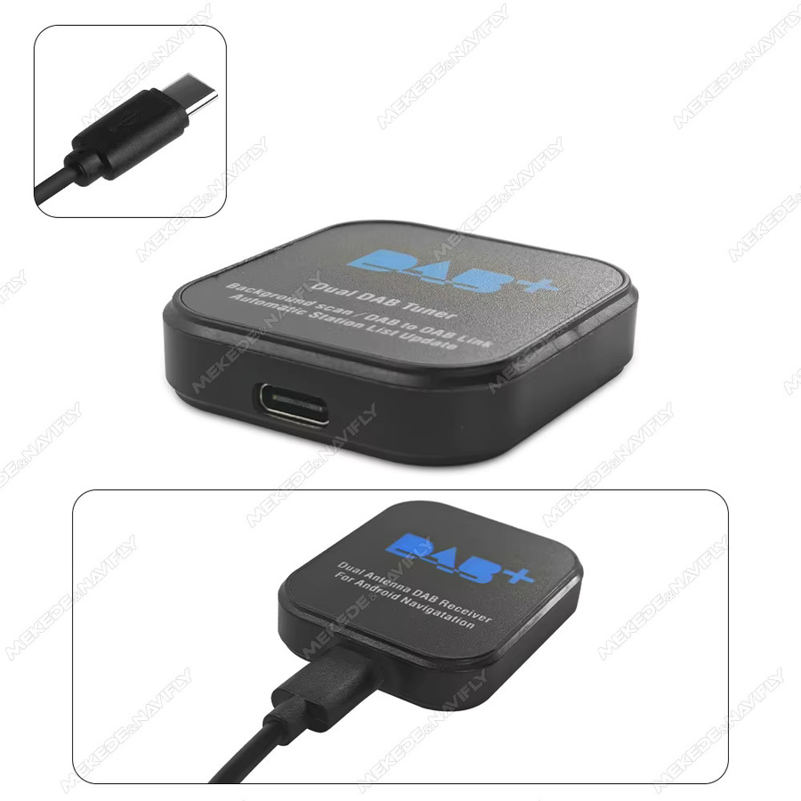 STRONGNAVI DAB+ Dual Antennen-Set für Android Auto Autoradio mit Typ-C MCX Adapter Schnittstelle in Schwarz - Bild 3