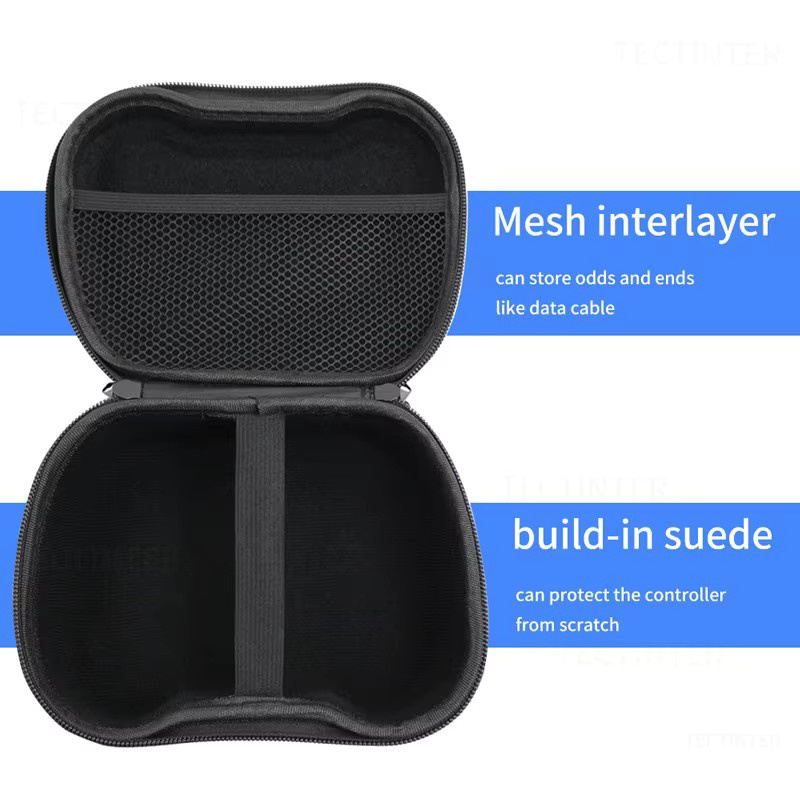 TECTINTER Tragbare Aufbewahrungstasche aus EVA für PS5, PS4, PS3, Xbox Series und Switch Pro Controller in Schwarz - Bild 5