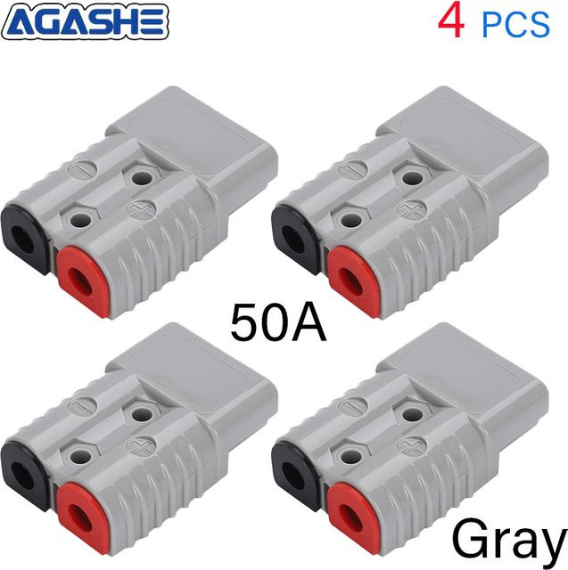 AGASHE 4-teiliges Schnellkupplungs- und Trennkabelbaum-Stecker-Set in Grau, 50 A Batteriekabel-Stecker für Winden und Anhänger - Bild 1