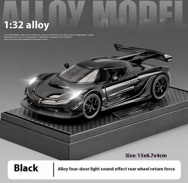 Linyi toy car Jesko Supercar Modellauto, 1:32, Metall, mit Licht und Ton, ab 14 Jahren - Bild 1