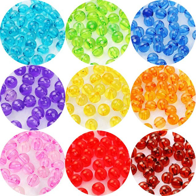 Laudsong Acrylperlen, bunt, rund, durchsichtiger Kunststoff, Unisex - Bild 1
