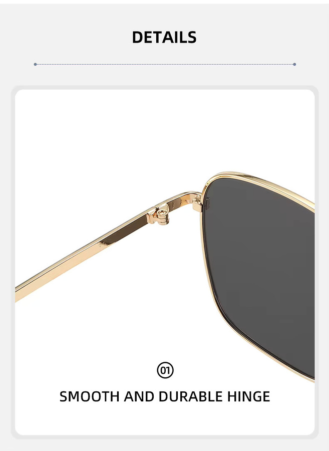 TWOOO Aviator Sonnenbrille, Vollrand, Metall, Gold, Unisex - Bild 5
