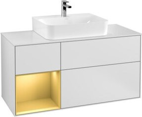 V&B Waschtischunterschrank Finion mit Wandbeleuchtung, Farbe Weiß lackiert, Breite: 120 cm, Tiefe: 50,1 cm, Höhe: 50,1 cm - Bild 1