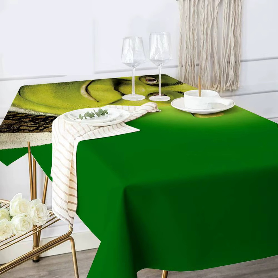 Wasserdichte Tischdecke mit Shrek-Cartoon-Motiv von Potdemiel in Grün - Bild 3