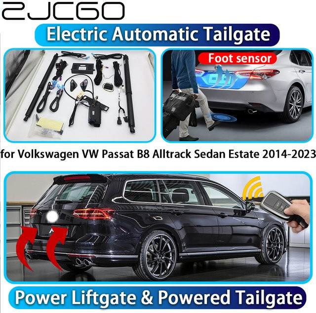 ZJCGO Elektrisches Heckklappen-Set für Volkswagen VW Passat B8 Alltrack Sedan Estate 2014–2023, automatischer Kofferraumlift in Schwarz - Bild 1