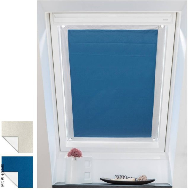 Lichtblick Thermofix Dachfenster-Sonnenschutz blau, B: 59 cm, H: 91,5 cm - Bild 1
